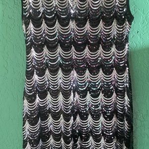 Back and silver dress